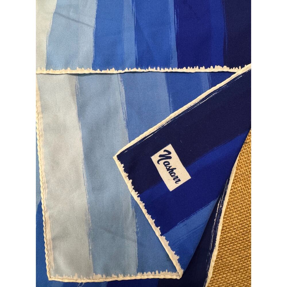 Vintage Nashon Blue Gradient Striped Scarf